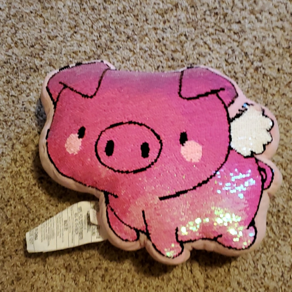 Sequin change pig pillow